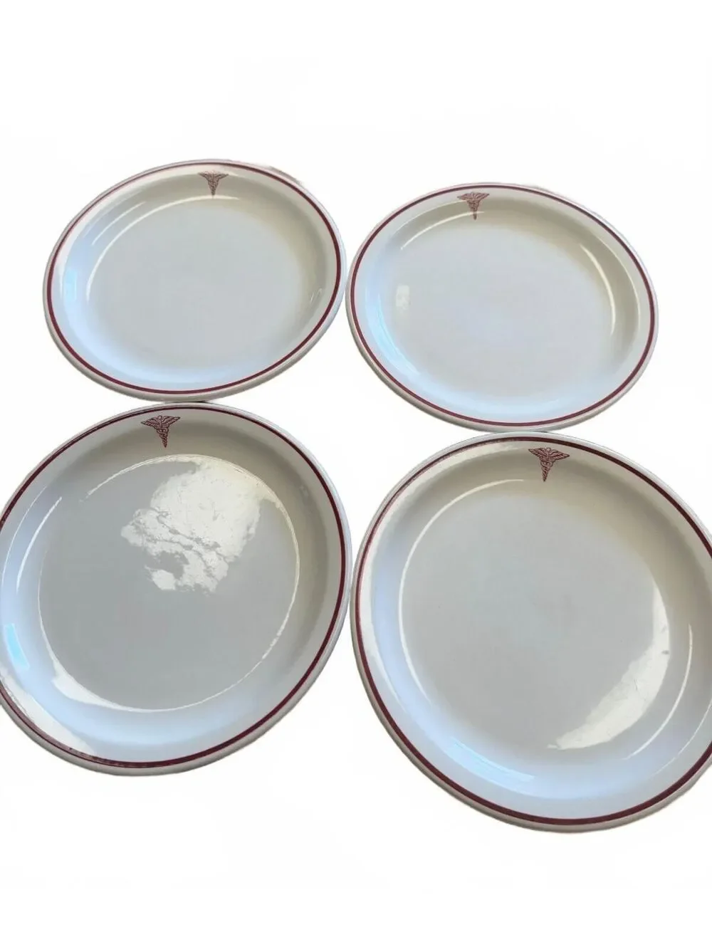 Buffalo China US Army Medical Corps 9 in Luncheon Plates Lot of 4